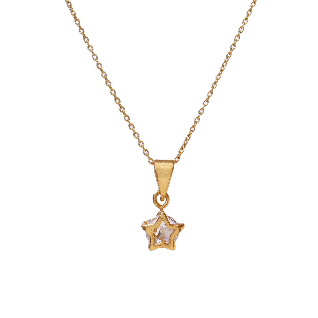 gold plating Star Pendant Necklace | Cubic Zirconia | Women's Gift
