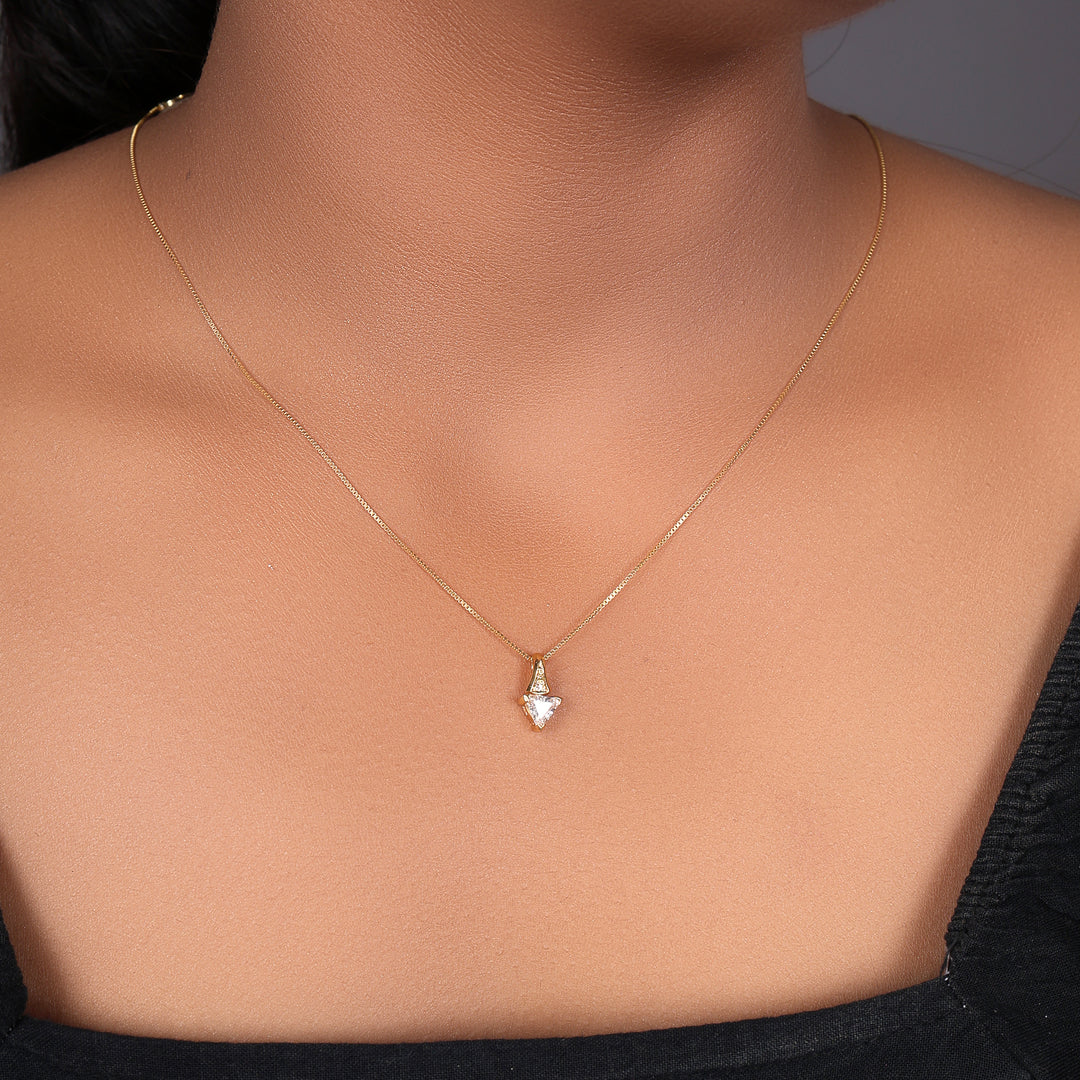 gold plating Triangle Pendant Necklace for Women | Fashion Jewelry