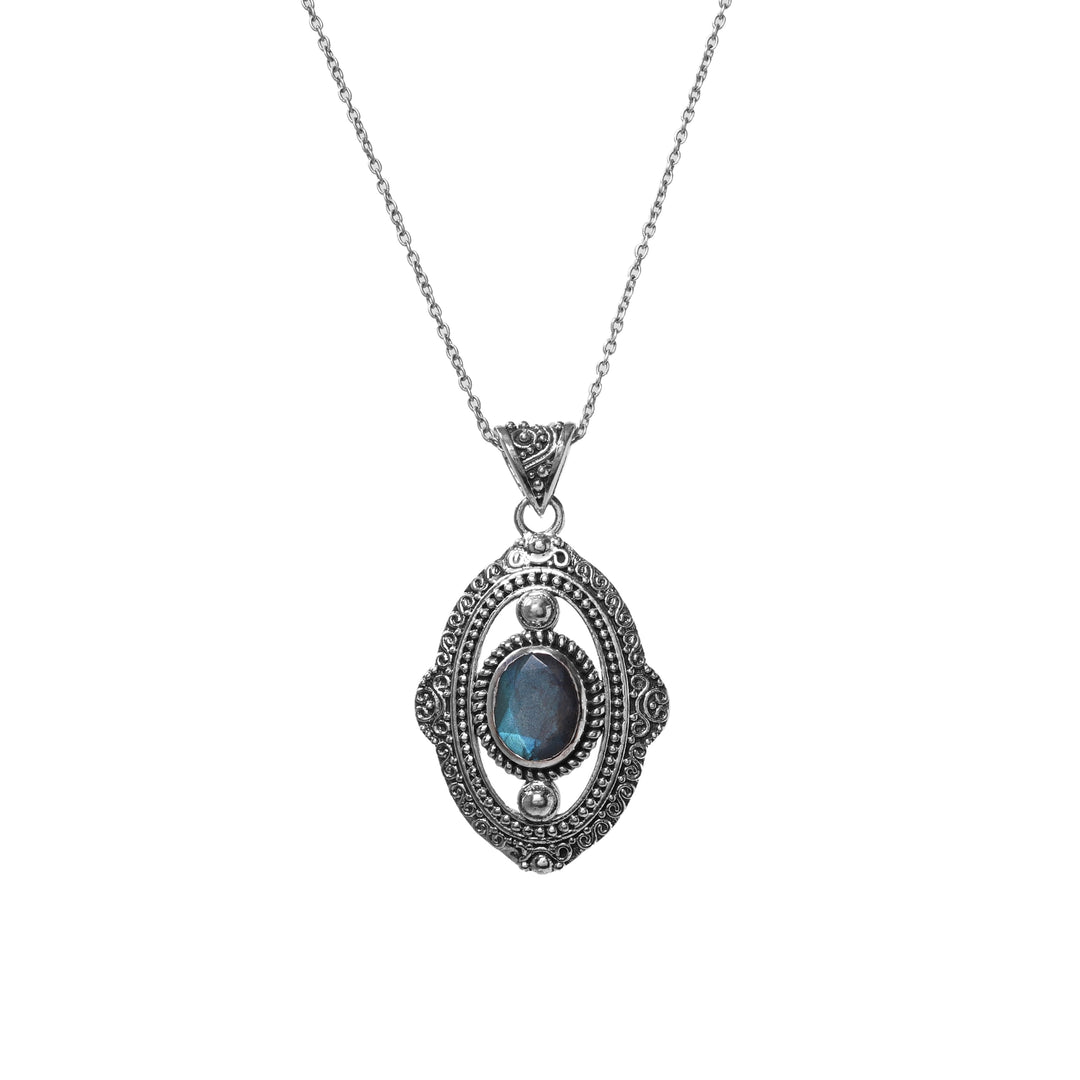 925 Silver Labradorite Pendant Necklace for Women | Gift Jewelry