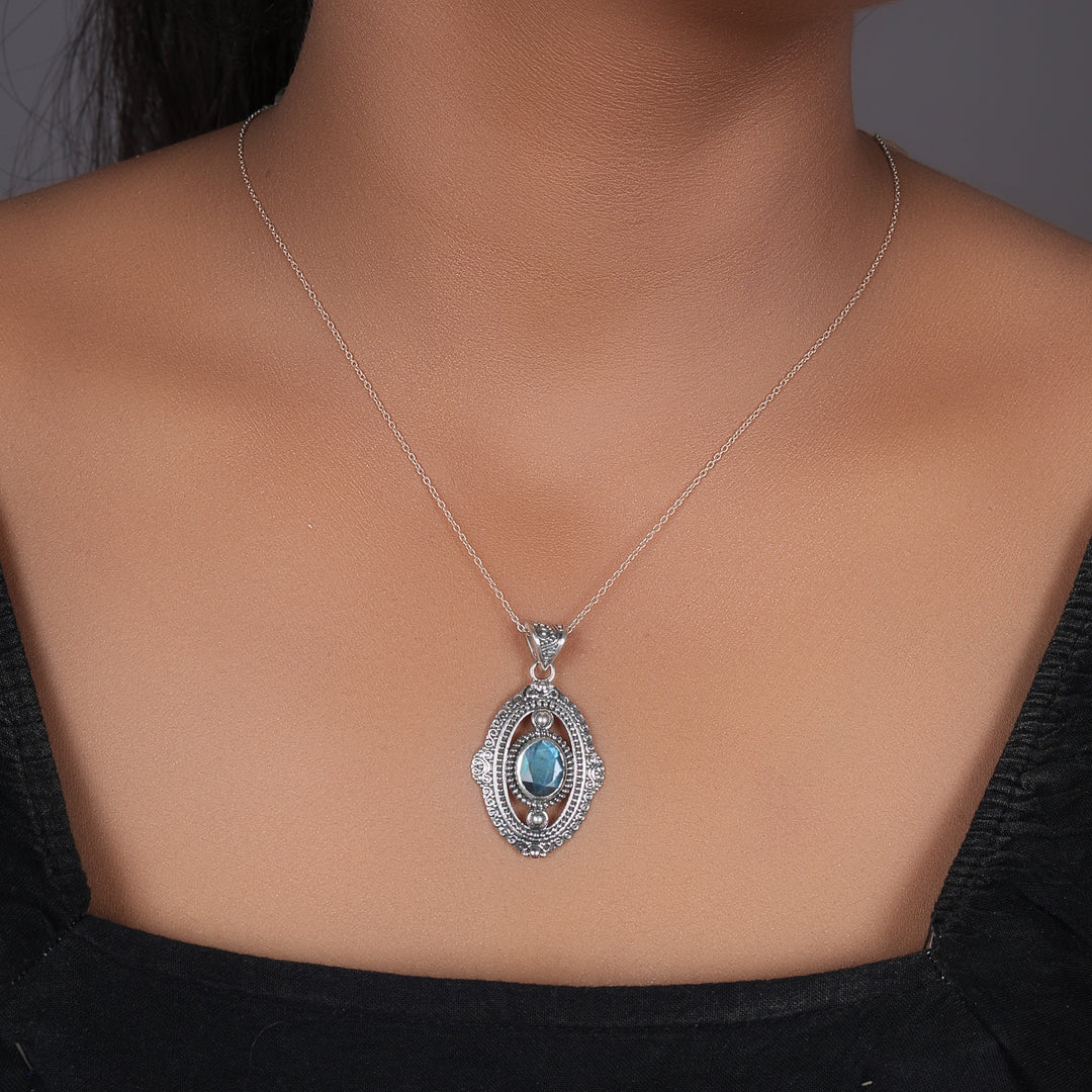 925 Silver Labradorite Pendant Necklace for Women | Gift Jewelry