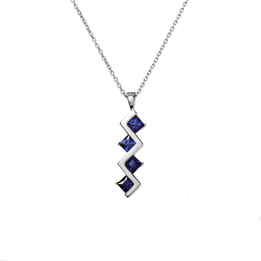 925 Silver Blue Sapphire Pendant Necklace for Women | Gift Jewelry