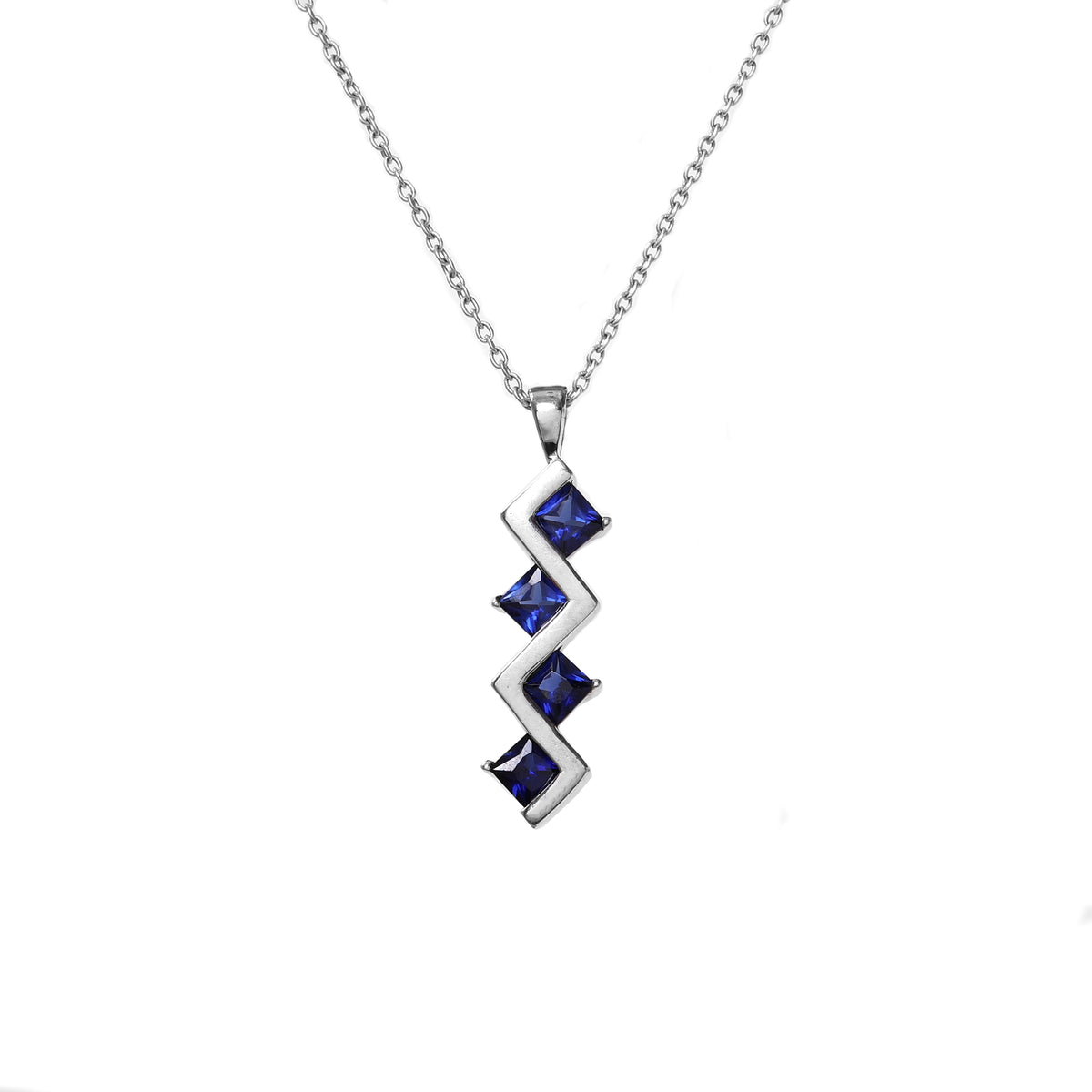 925 silver blue sapphire pendant necklace for women | gift jewelry