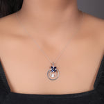 Load image into Gallery viewer, 925 Silver Sapphire Flower Pendant Necklace for Women | Gift
