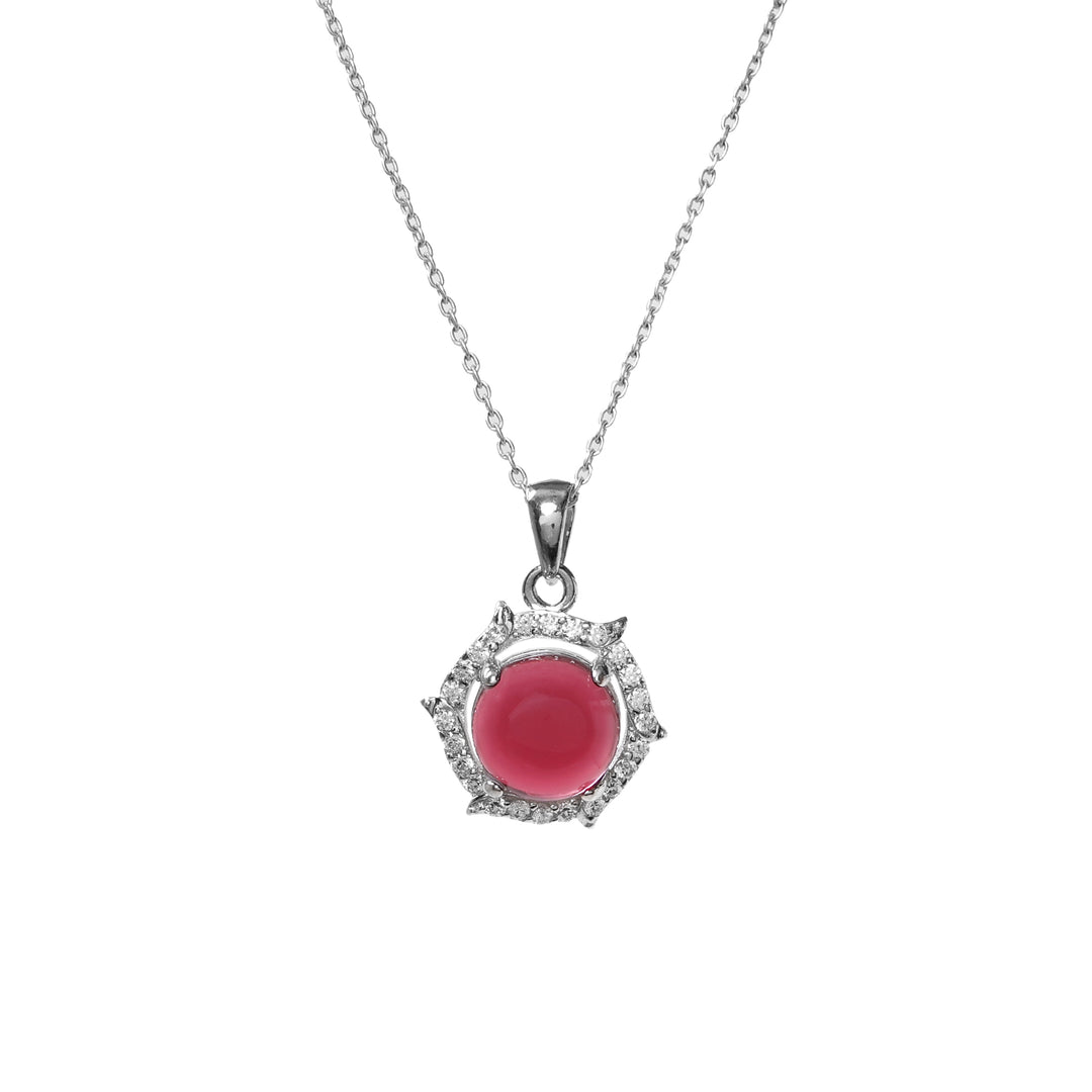925 Silver Ruby Pendant Necklace for Women | Gemstone Jewelry