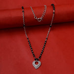Load image into Gallery viewer, Silver Heart Pendant Mangalsutra Necklace for Women | Daily Wear
