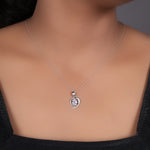 Load image into Gallery viewer, 925 Silver Heart Pendant Necklace with White Stone | Women&#39;s Gift
