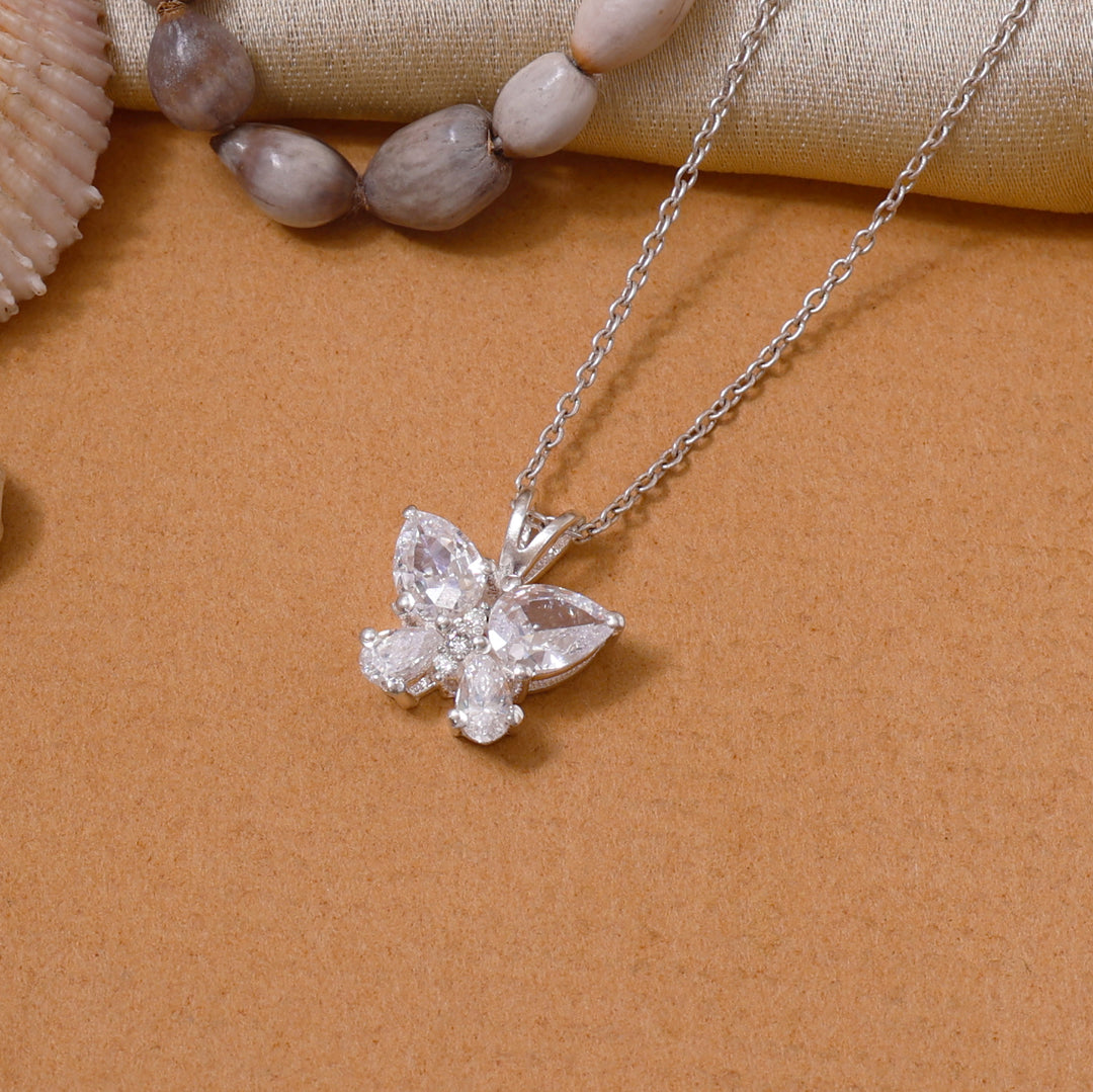 925 Silver Butterfly Pendant Necklace | Cubic Zirconia Gift