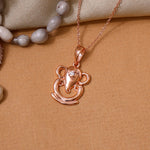 Load image into Gallery viewer, Rose gold plating Ganesh Pendant Necklace | Daily Wear for Women
