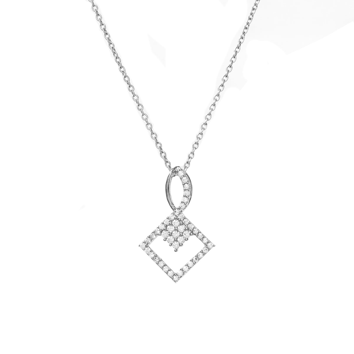 925 silver diamond pendant necklace for women | gift jewelry