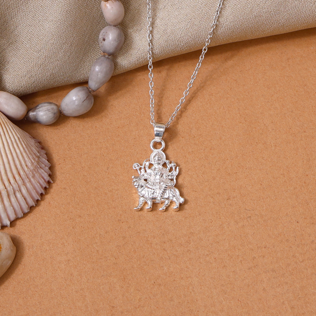 925 Silver Durga Pendant Necklace | Hindu Goddess Jewelry