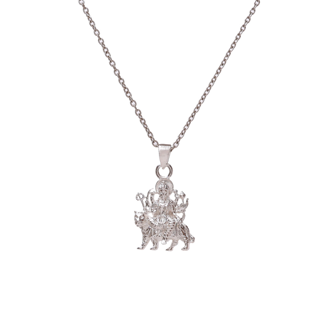 925 Silver Durga Pendant Necklace | Hindu Goddess Jewelry