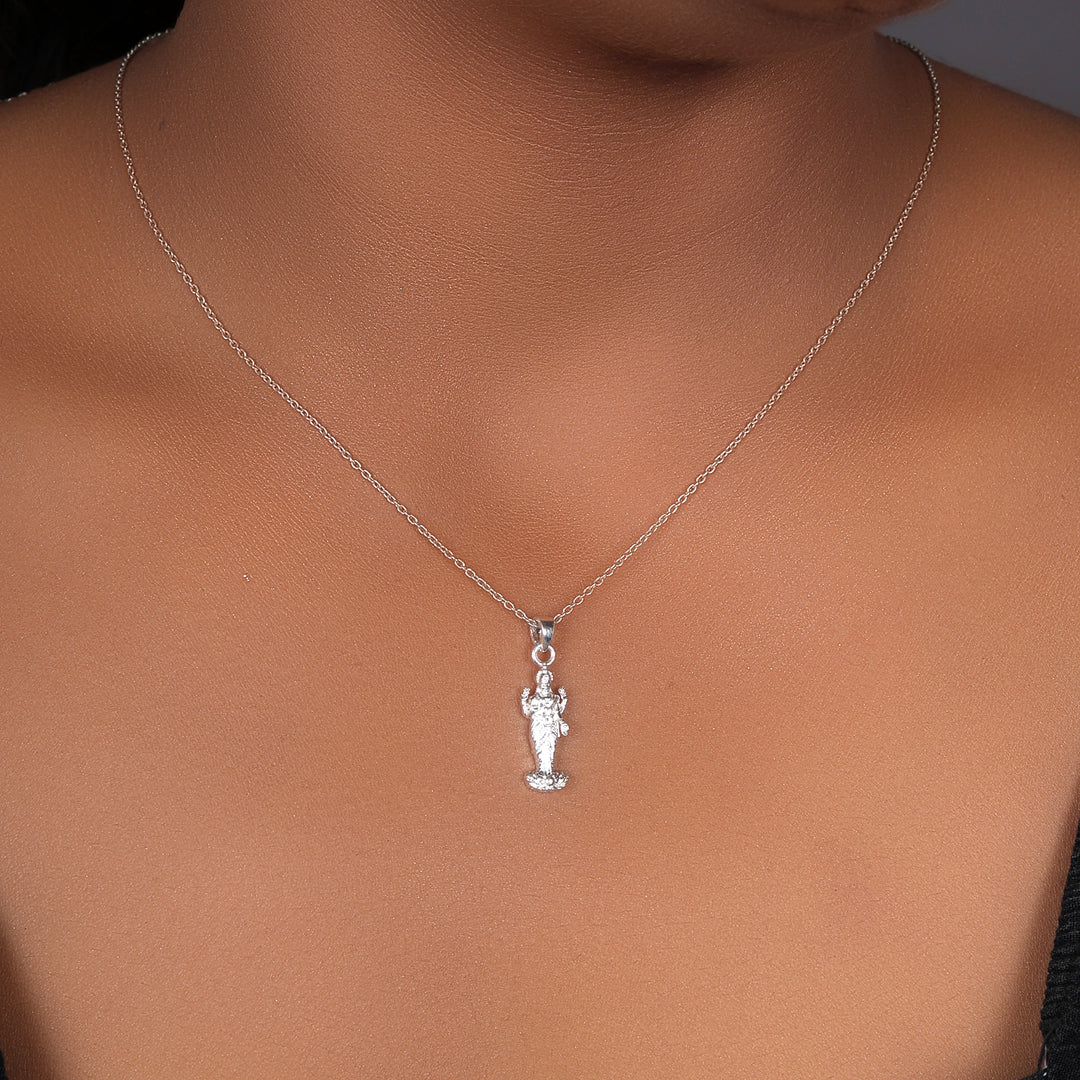Silver Guanyin Pendant Necklace | Buddhist Jewelry for Women