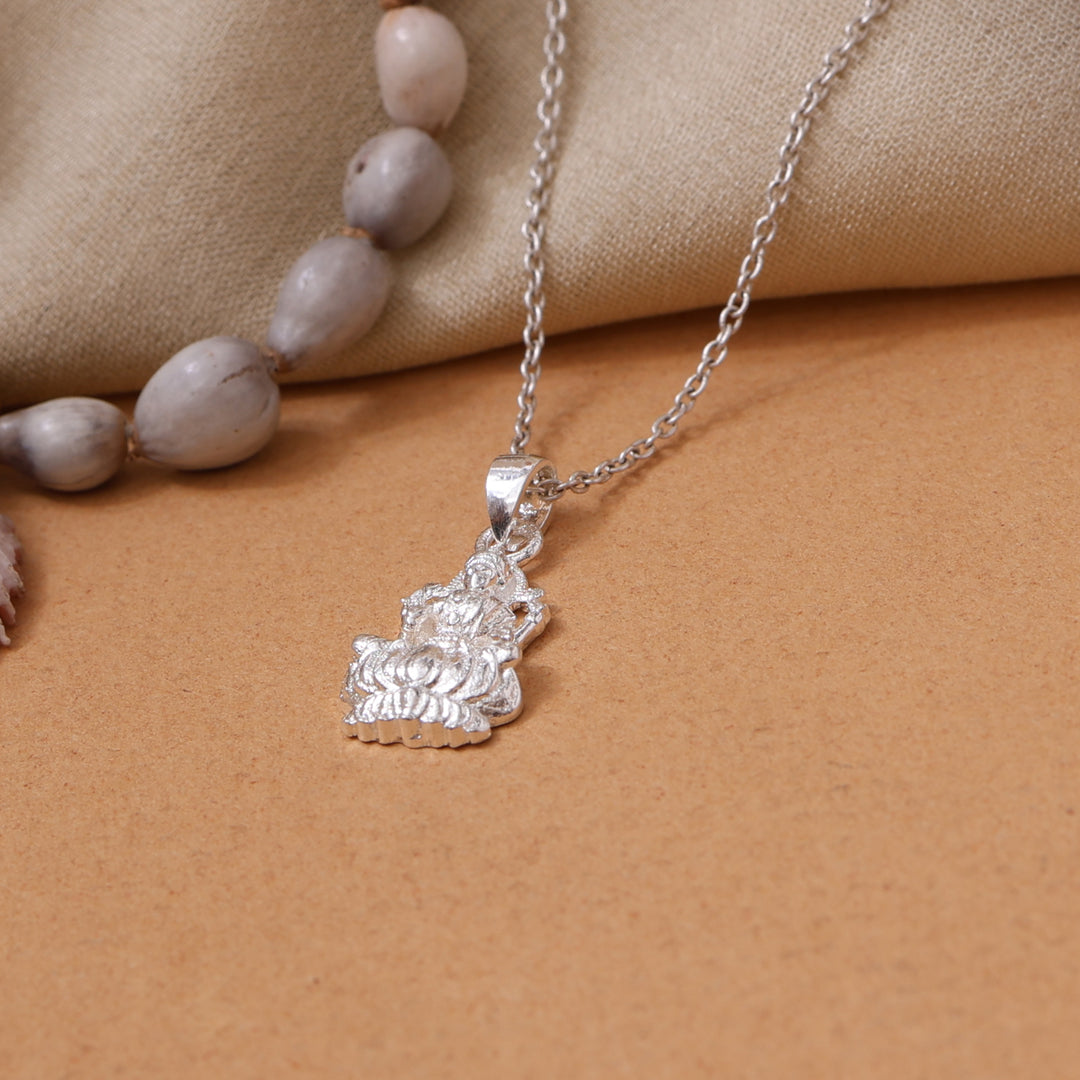 925 Silver Lakshmi Pendant Necklace | Religious Jewelry for Women