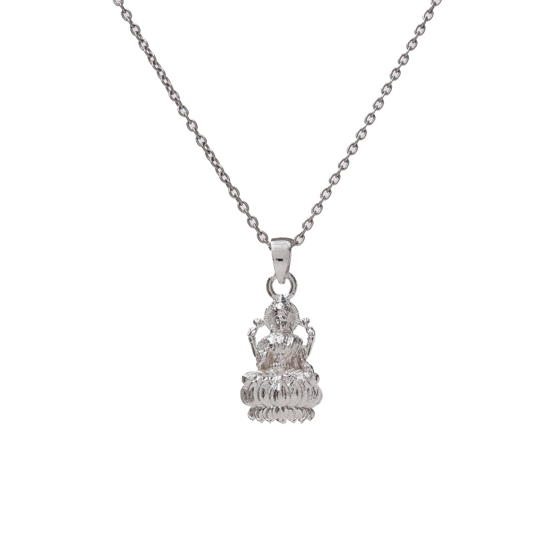 925 Silver Lakshmi Pendant Necklace | Religious Jewelry for Women
