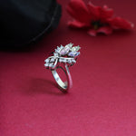 Load image into Gallery viewer, Silver Flower Ring with Gemstones | Women&#39;s Ring | Gift for Her
