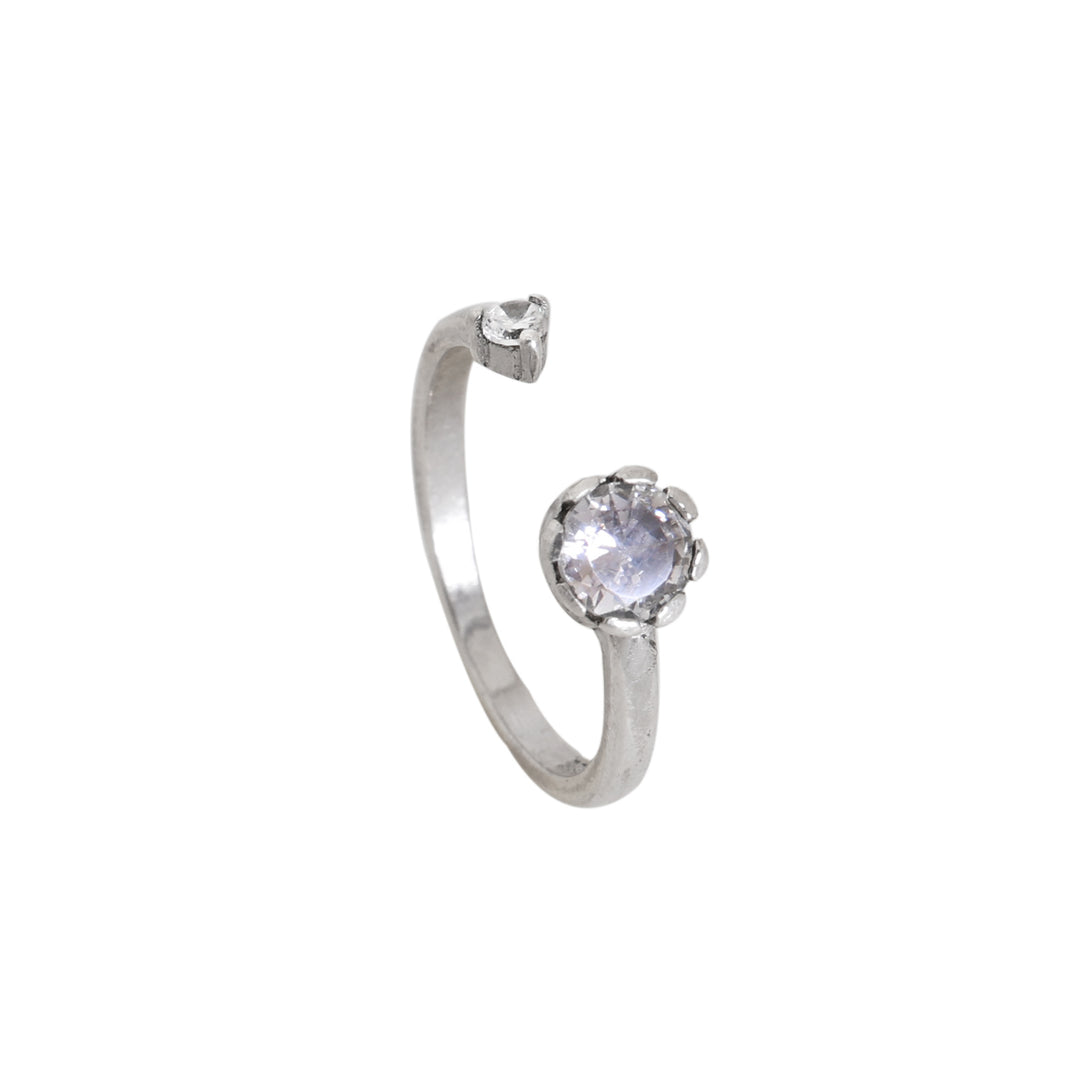925 Silver Open Ring with Cubic Zirconia | Women's Jewelry