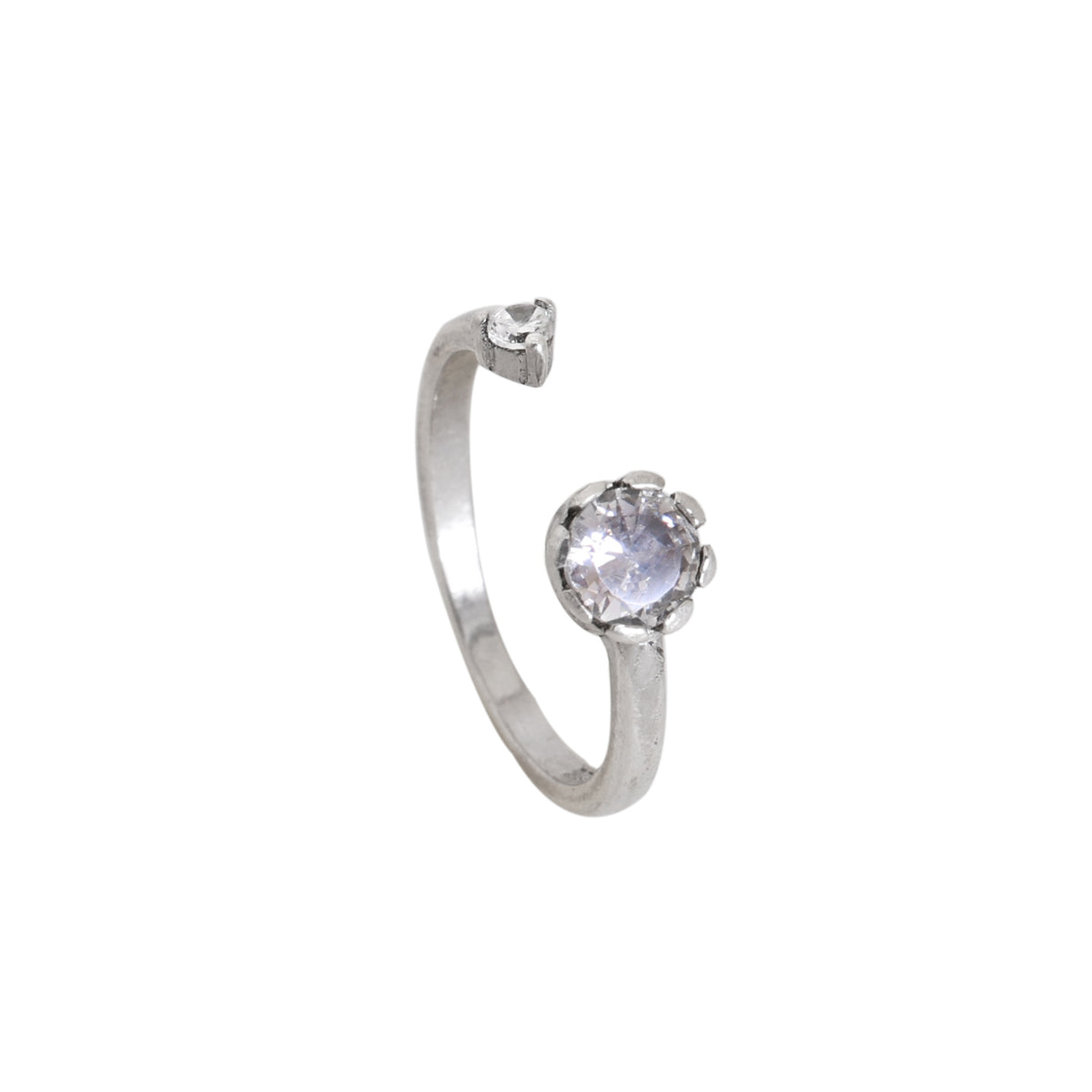 925 silver open ring with cubic zirconia | women's jewelry