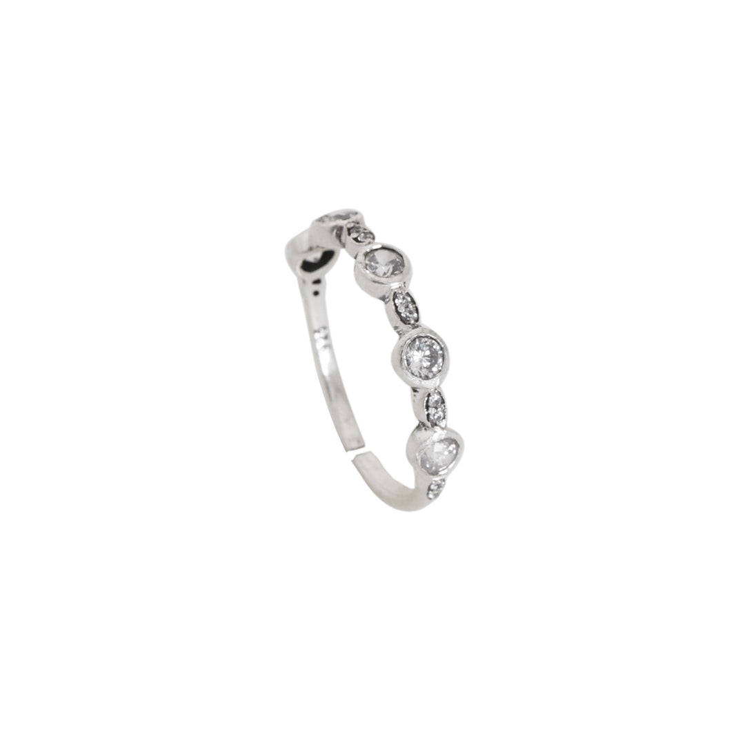 925 Sterling Silver Ring with Round CZ Stones for Women | Gift