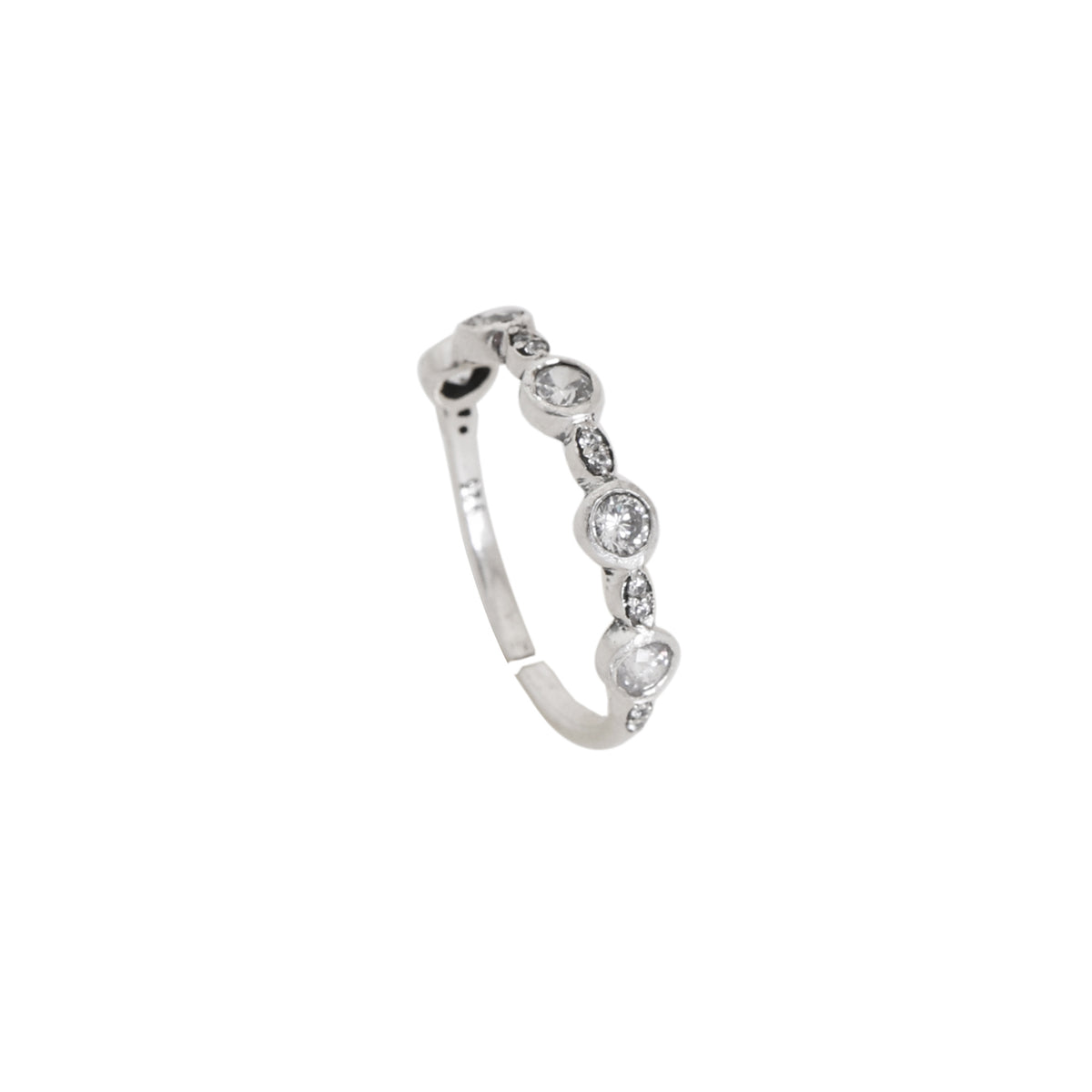925 sterling silver ring with round cz stones for women | gift