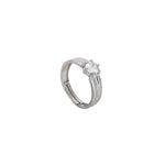 Load image into Gallery viewer, Adjustable Silver Solitaire Ring | Cubic Zirconia | For Women
