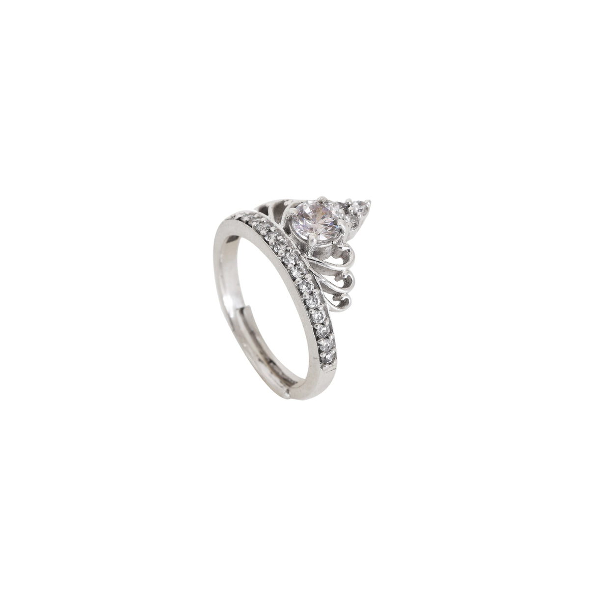 925 silver crown ring for women | adjustable princess ring