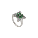 Load image into Gallery viewer, Silver Emerald Flower Ring for Women | Gift Jewelry

