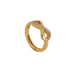 Load image into Gallery viewer, Gold Adjustable Infinity Ring with CZ Stones | Women&#39;s Ring
