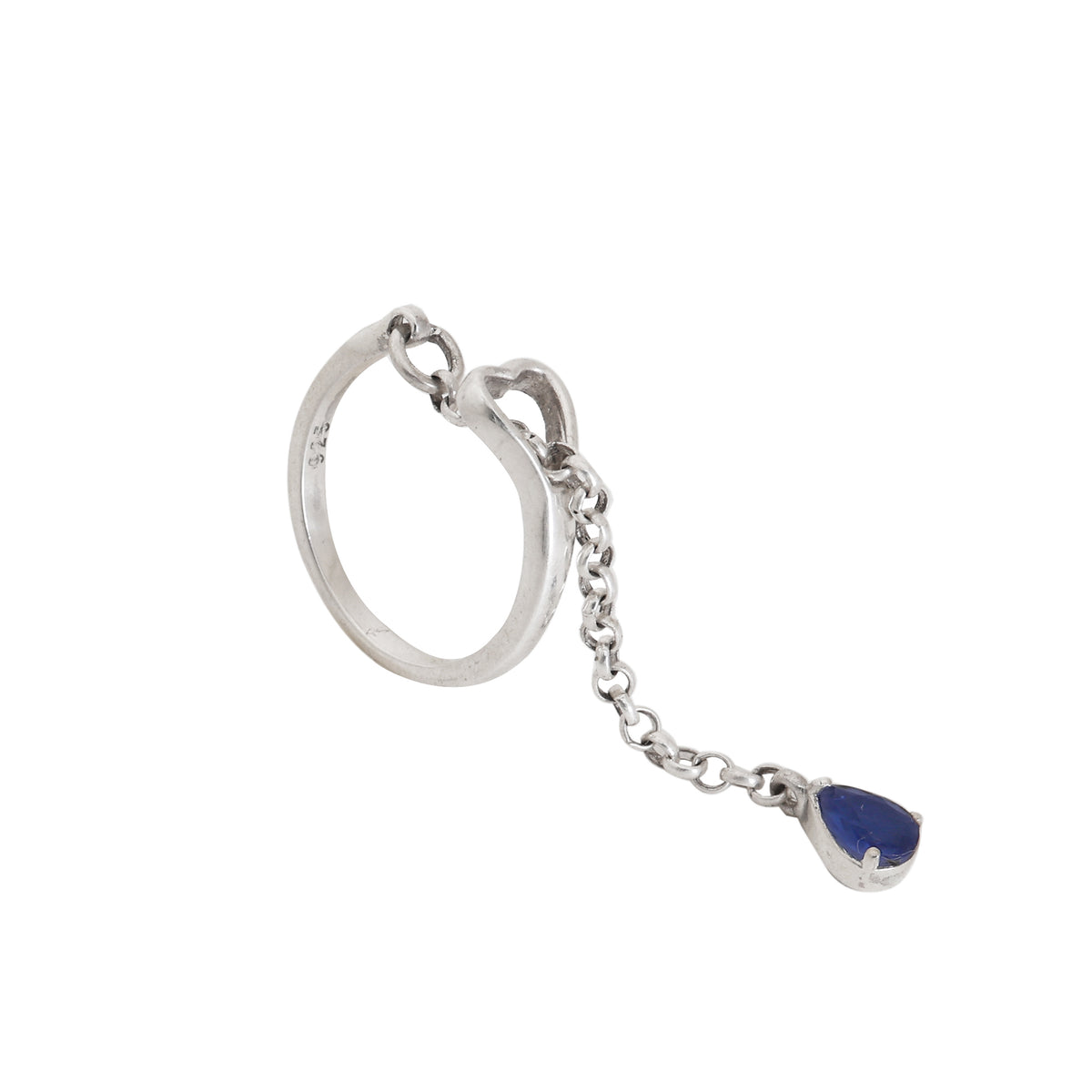 925 silver blue gemstone dangle ring for women | gift idea
