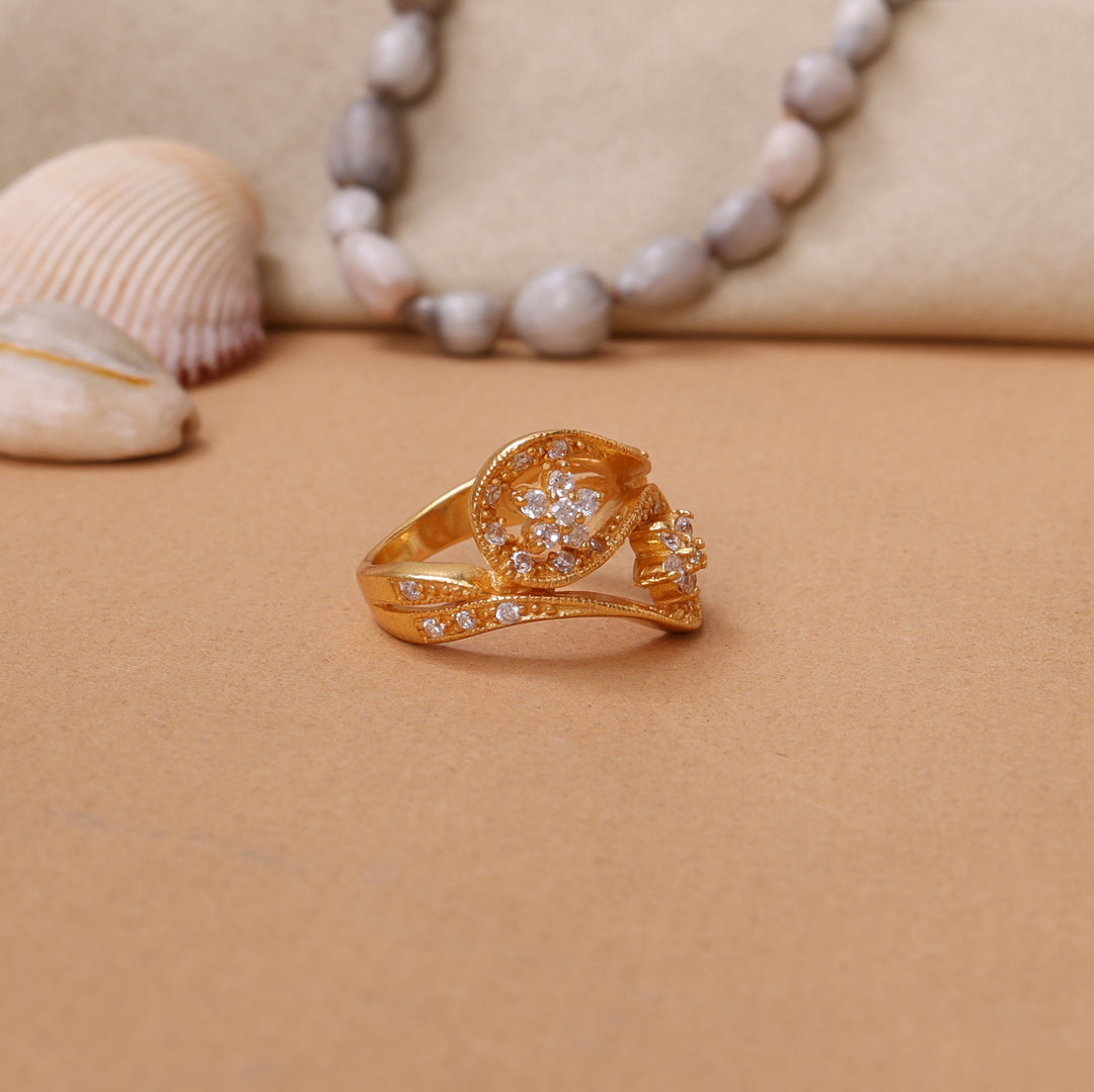 Gold Floral Diamond Ring for Women | Luxury Jewelry Gift