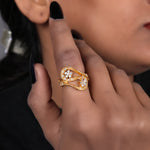 Load image into Gallery viewer, Gold Floral Diamond Ring for Women | Luxury Jewelry Gift
