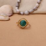 Load image into Gallery viewer, Gold Ring with Green Gemstone for Women | Statement Ring
