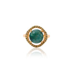 Load image into Gallery viewer, Gold Ring with Green Gemstone for Women | Statement Ring
