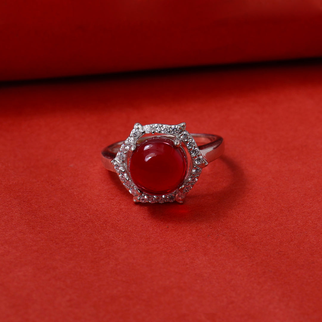 Silver Ruby Ring for Women | Gemstone Ring | Gift