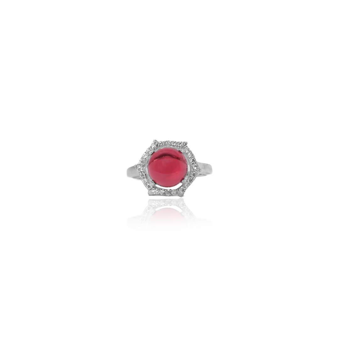 Silver Ruby Ring for Women | Gemstone Ring | Gift