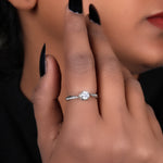 Load image into Gallery viewer, Silver Solitaire Engagement Ring for Women | Gift Idea
