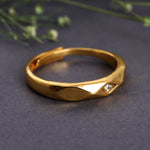 Load image into Gallery viewer, Gold Tone Adjustable Geometric Diamond Accent Ring for Daily Wear

