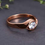 Load image into Gallery viewer, Rose Gold Plated Solitaire Ring with White Cubic Zirconia Stone for Women
