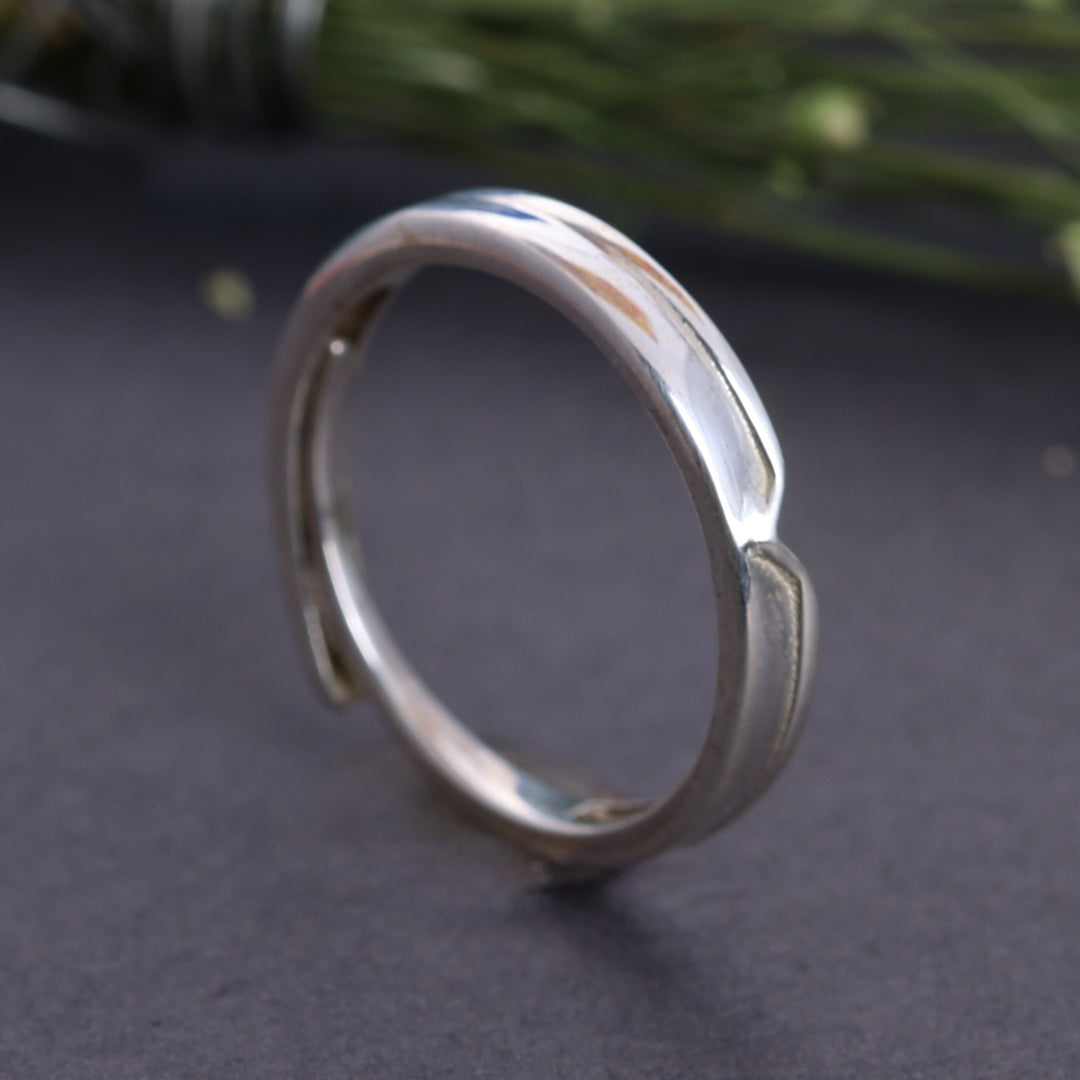 925 Sterling Silver Adjustable Open Band Ring for Women | Minimalist Jewelry