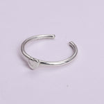 将图像加载到图库查看器中， Sterling Silver Open Heart Adjustable Ring for Women | Minimalist Jewelry
