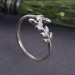 将图像加载到图库查看器中， 925 Sterling Silver Olive Branch Wrap Ring for Women | Minimalist Band
