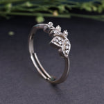 Load image into Gallery viewer, 925 Sterling Silver Adjustable Open Ring with Cubic Zirconia Accents
