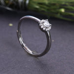 将图像加载到图库查看器中， 925 Sterling Silver Solitaire Cubic Zirconia Adjustable Ring for Women
