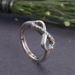 Load image into Gallery viewer, Adjustable Sterling Silver Infinity Ring with CZ Stones | Gift Jewelry
