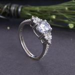 Load image into Gallery viewer, 925 Sterling Silver Solitaire Cluster Adjustable Ring for Women
