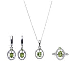 将图像加载到图库查看器中， 925 Silver Peridot Jewelry Set for Women | Gift Idea
