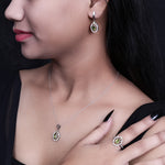 将图像加载到图库查看器中， 925 Silver Peridot Jewelry Set for Women | Gift Idea
