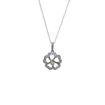 将图像加载到图库查看器中， 925 Silver Flower Jewelry Set with Green Gemstone | Gift for Her
