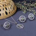 将图像加载到图库查看器中， 925 Silver Peridot Jewelry Set for Women | Gift for Her

