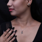 将图像加载到图库查看器中， 925 Silver Peridot Jewelry Set | Earrings &amp; Necklace | Gift
