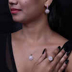将图像加载到图库查看器中， 925 Silver Pink Gemstone Jewelry Set for Women | Gift
